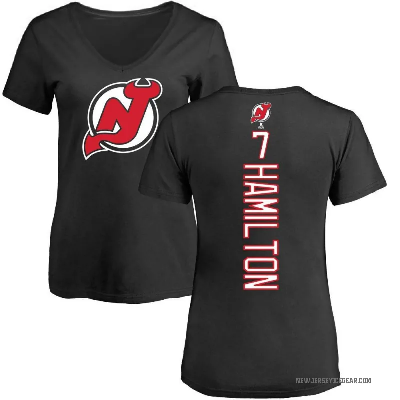 Dougie Hamilton Women's Black New Jersey Devils Backer T-Shirt -